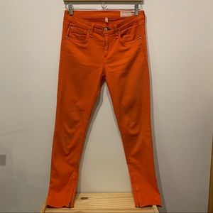 rag & bone Red-orange High-waisted Skinny Jeans